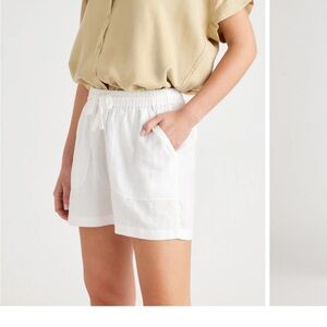 Quince White Linen Shorts